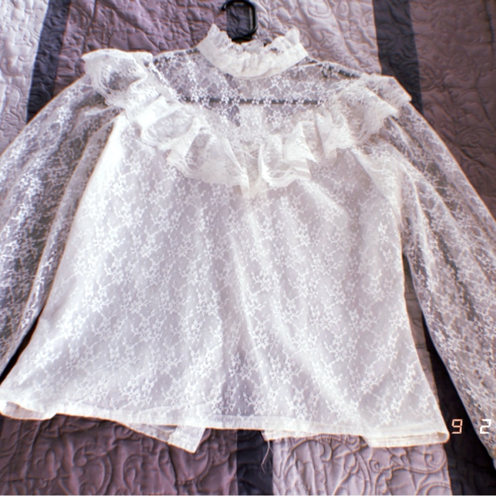 Gunne Sax White Lace Blouse